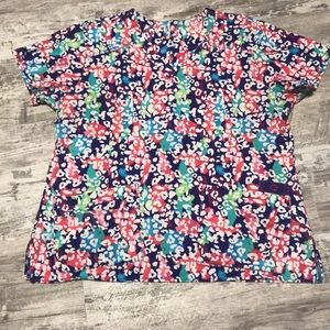 Multi-color size large scrub wink top